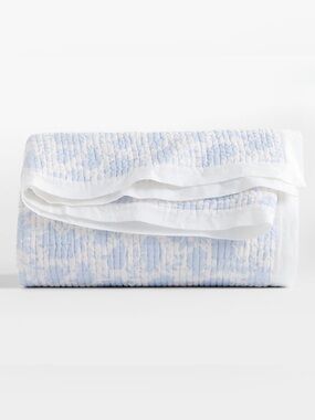 New! Crate&Barrel Blue Floral Quilt size King